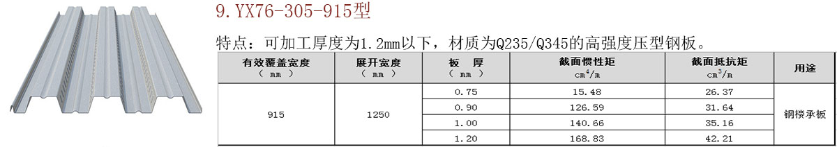 915型楼承板